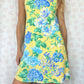 Robe Col Jaune Fleurs Bleu