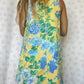 Robe Col Jaune Fleurs Bleu