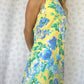 Robe Col Jaune Fleurs Bleu