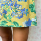 Robe Col Jaune Fleurs Bleu