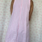 Robe Col Rayé Rose