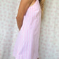 Robe Col Rayé Rose