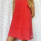 Robe Col Uni Rouge