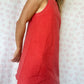 Robe Col Uni Rouge