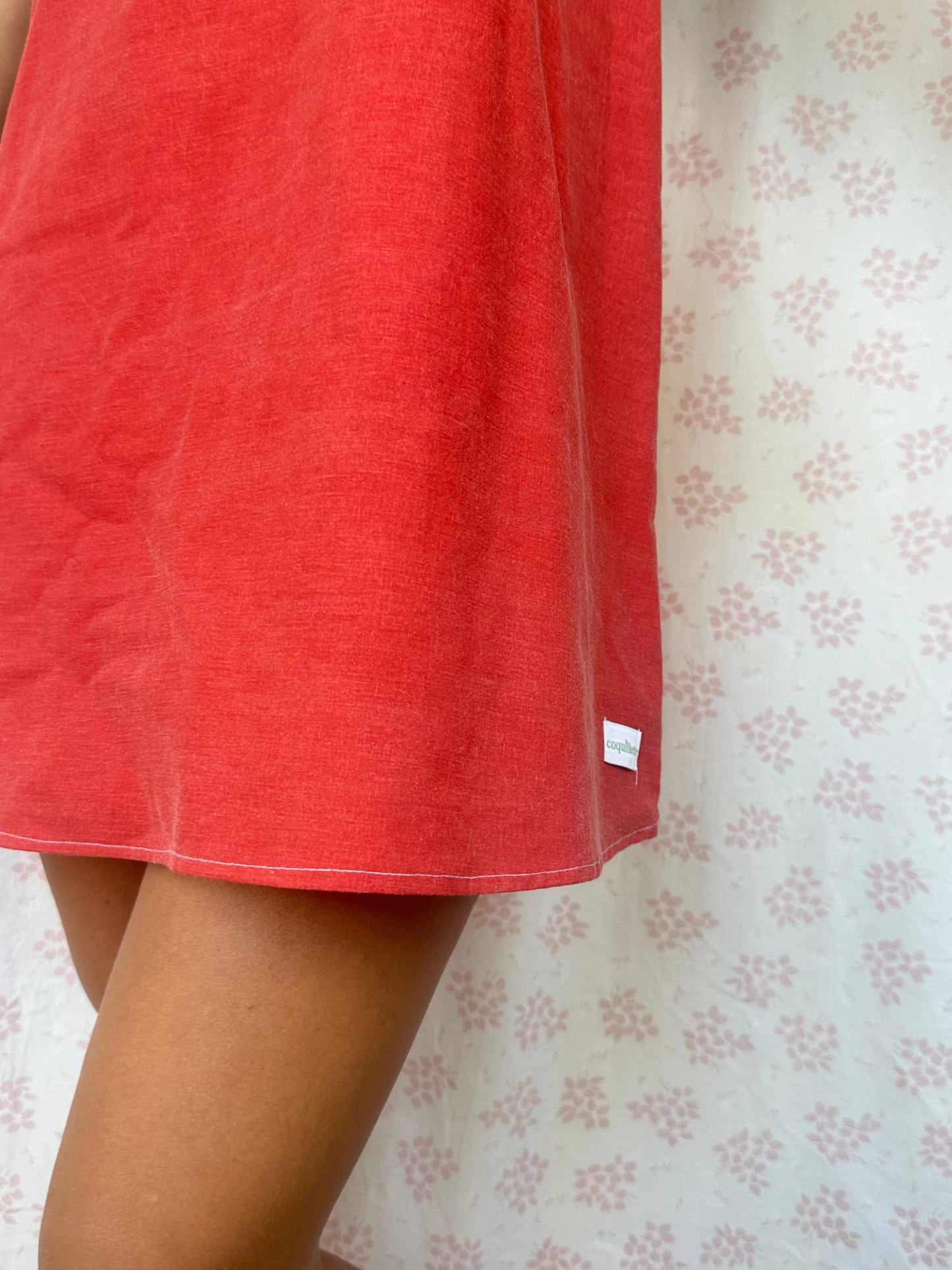 Robe Col Uni Rouge