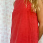 Robe Col Uni Rouge