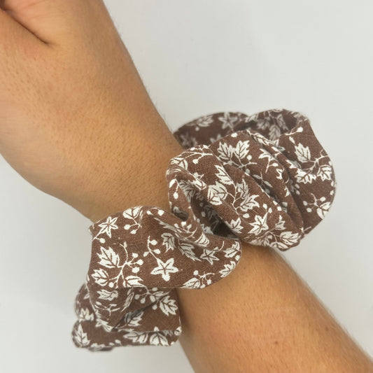 Chouchou Marron Fleurs