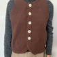 Gilet Bouton Marron T34