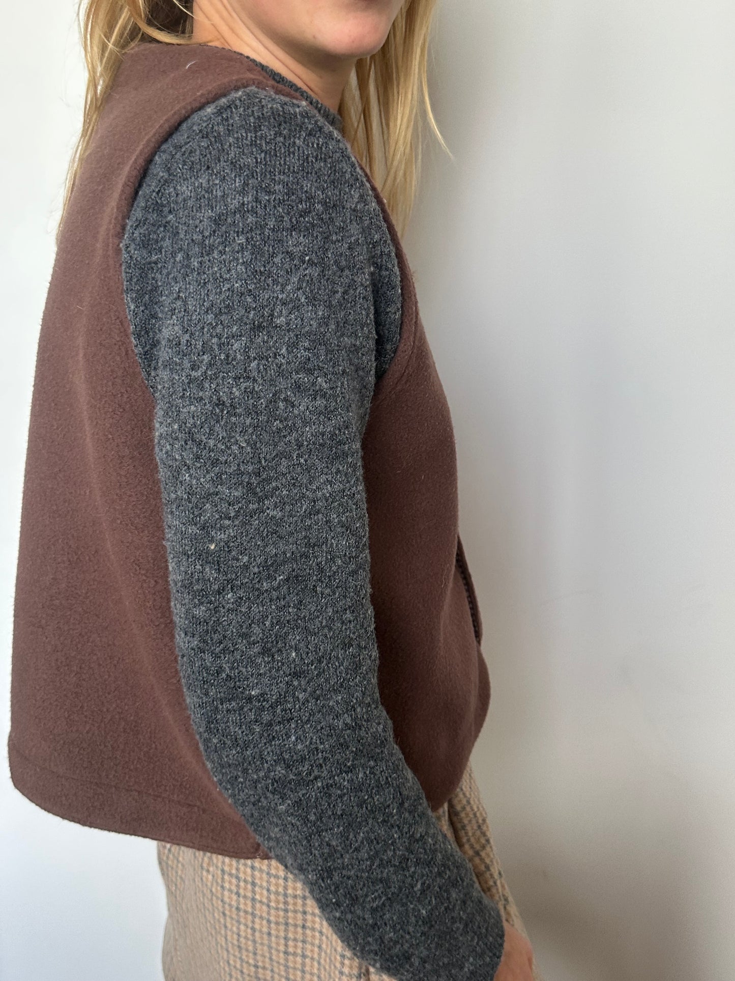 Gilet Bouton Marron T34