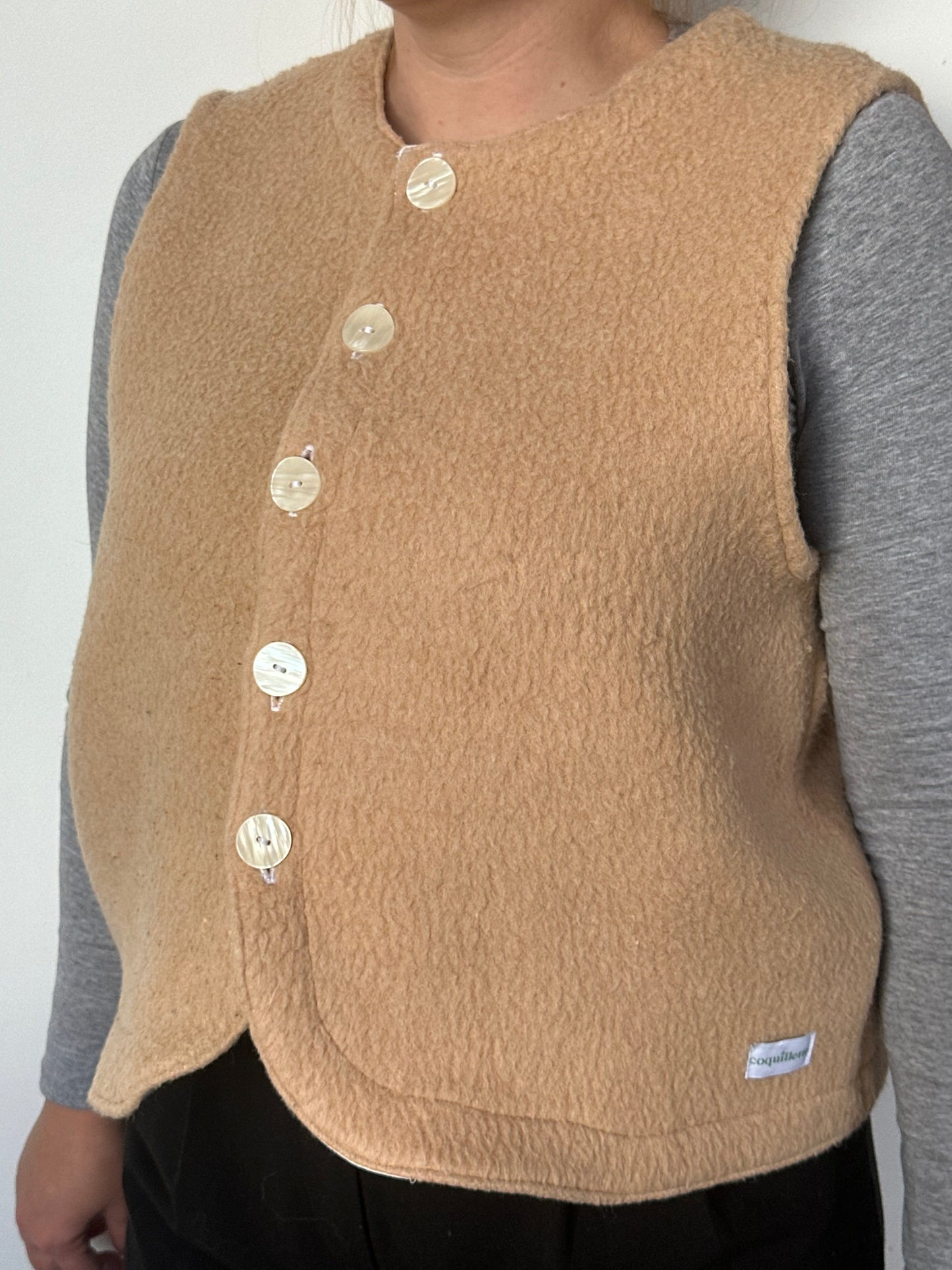 Gilet Bouton Beige T40