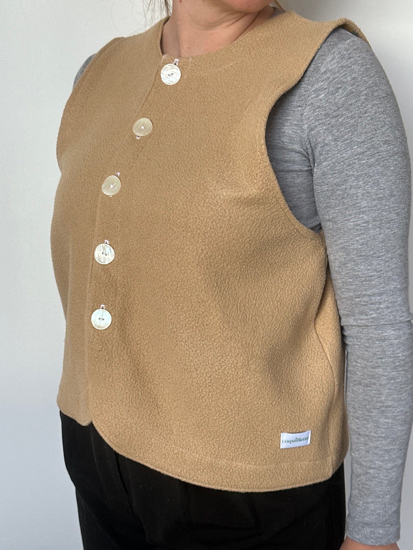 Gilet Bouton Beige T40
