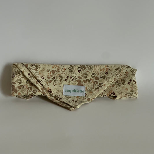 Petit Foulard Fleurs Beige
