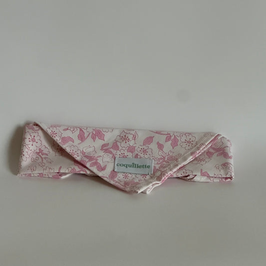 Petit Foulard Fleurs Rose