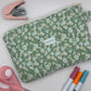 Grande Pochette Fleurs Verte