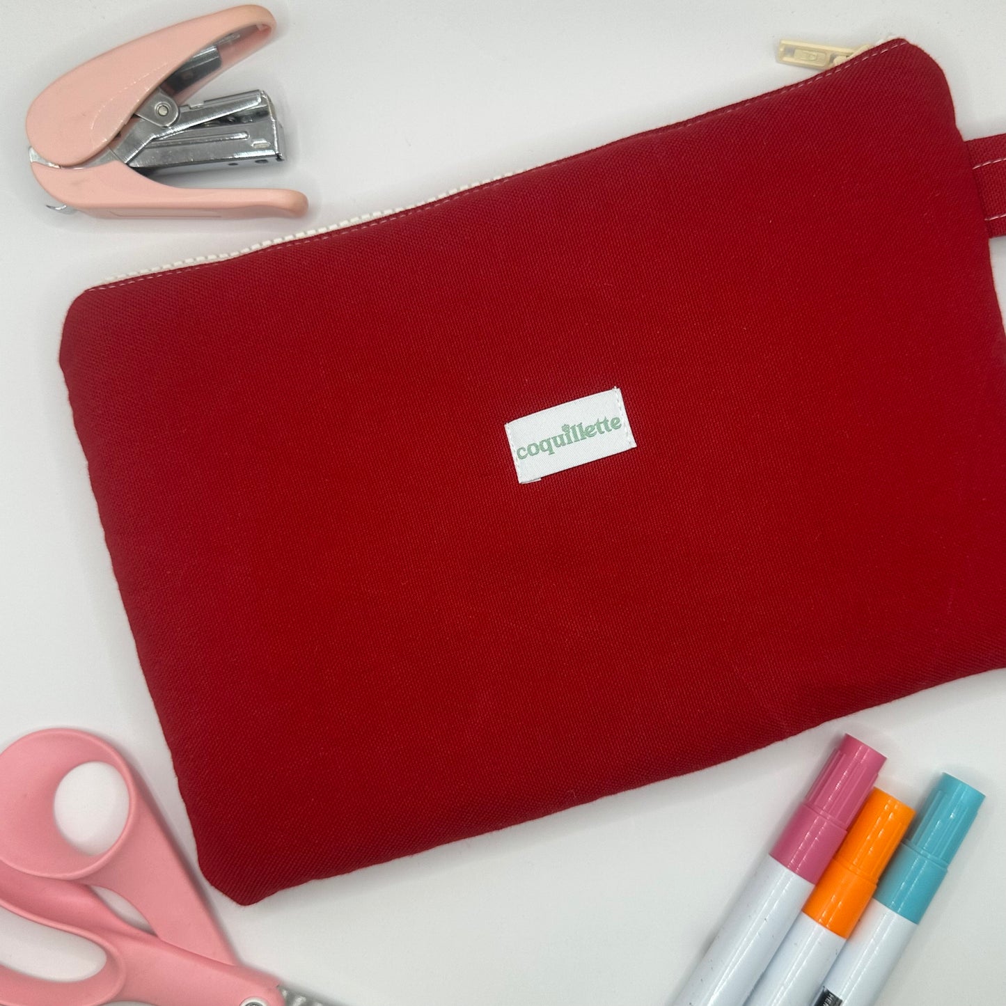 Grande Pochette Uni Rouge