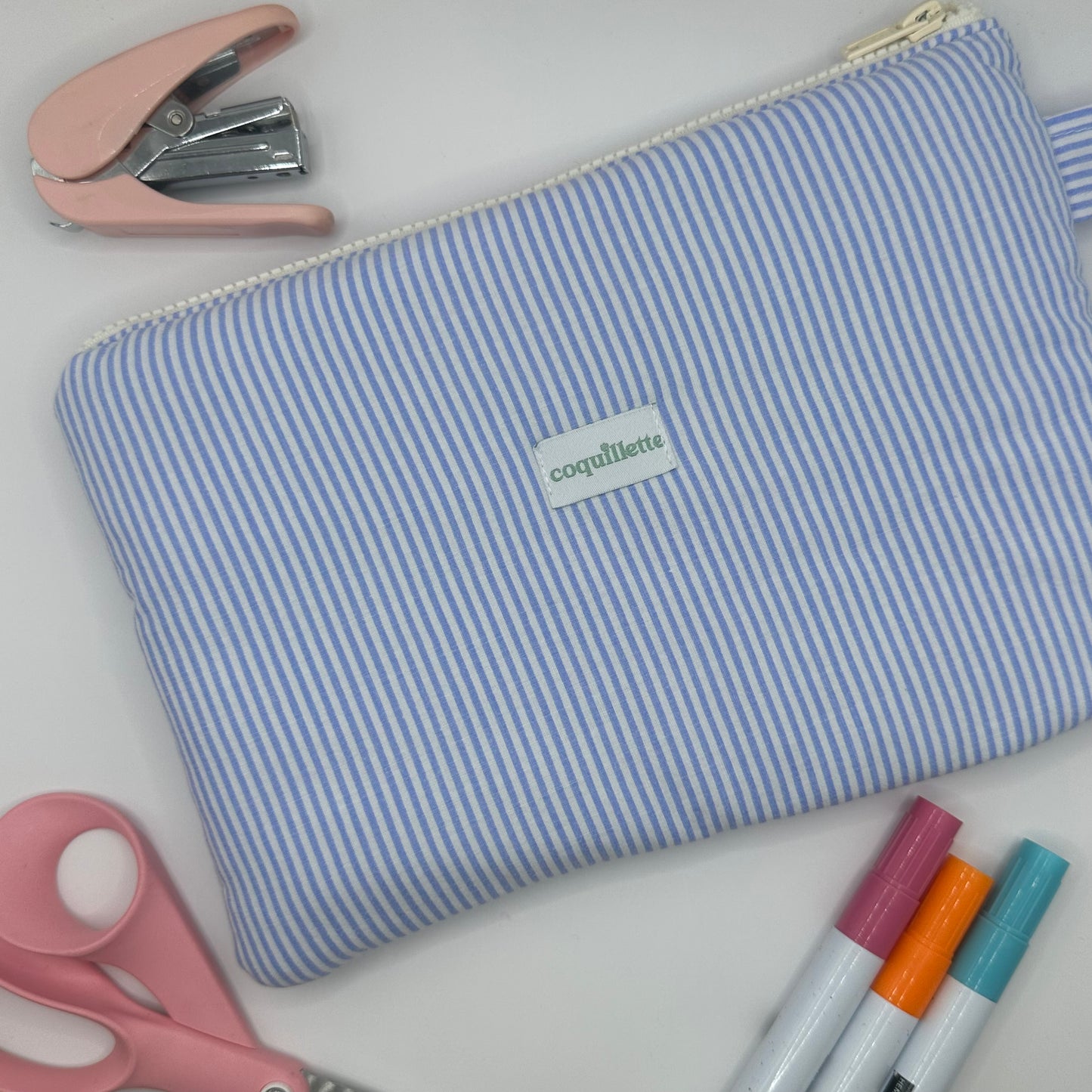 Grande Pochette Rayé Bleu