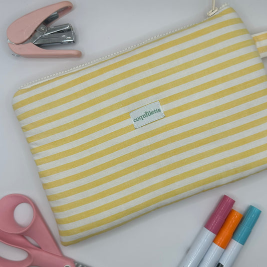 Grande Pochette Rayé Jaune