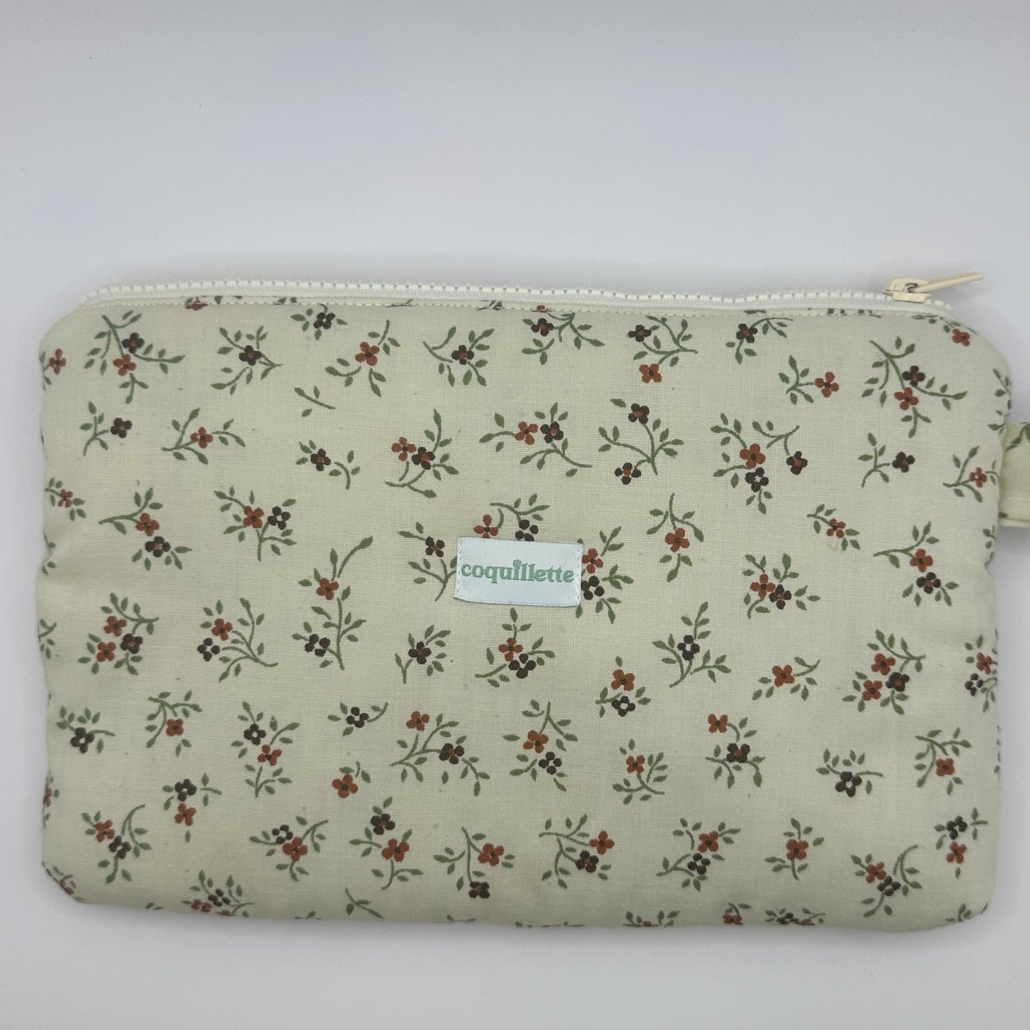 Grande Pochette Fleuris Marron