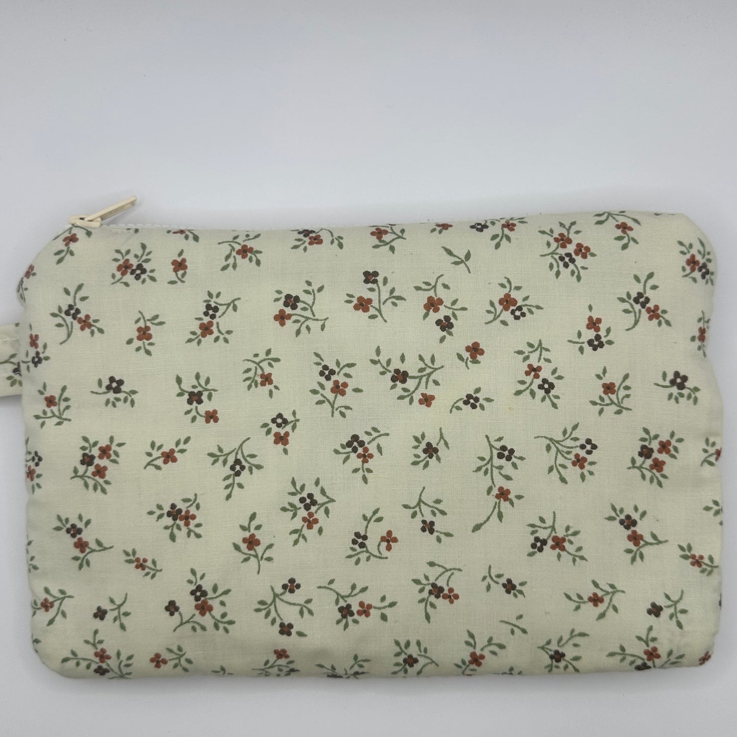 Grande Pochette Fleuris Marron