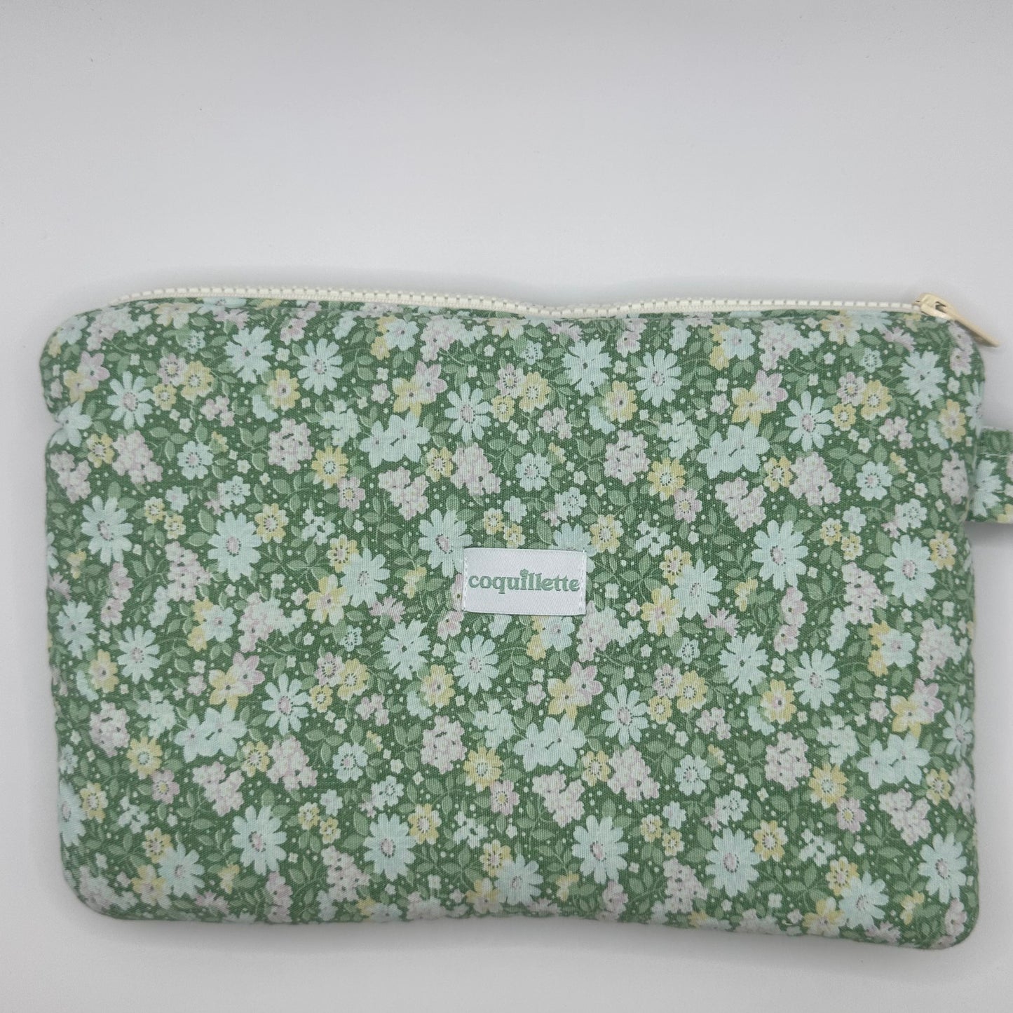 Grande Pochette Fleurs Verte