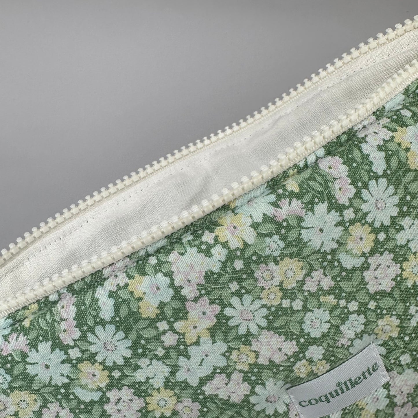 Grande Pochette Fleurs Verte