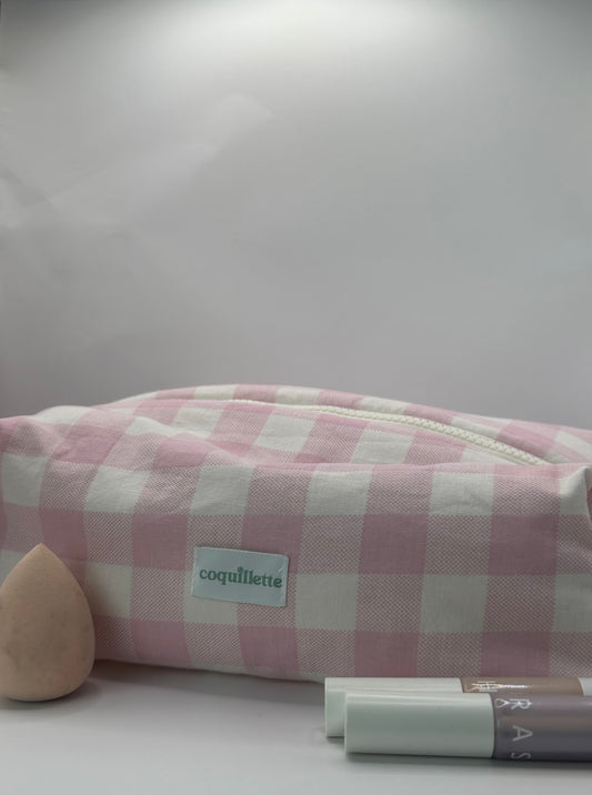 Trousse de toilette Carreaux Rose
