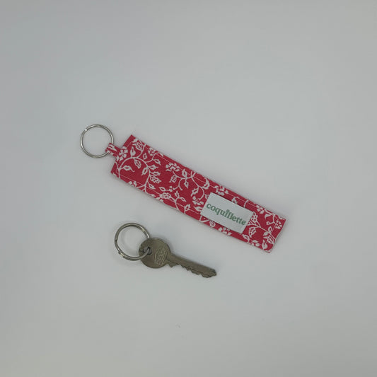 Porte Clé Fleurs Rouge