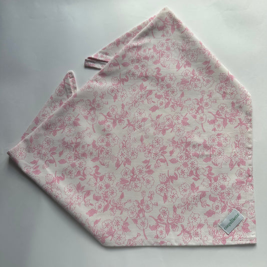 Grand Foulard Fleurs Rose