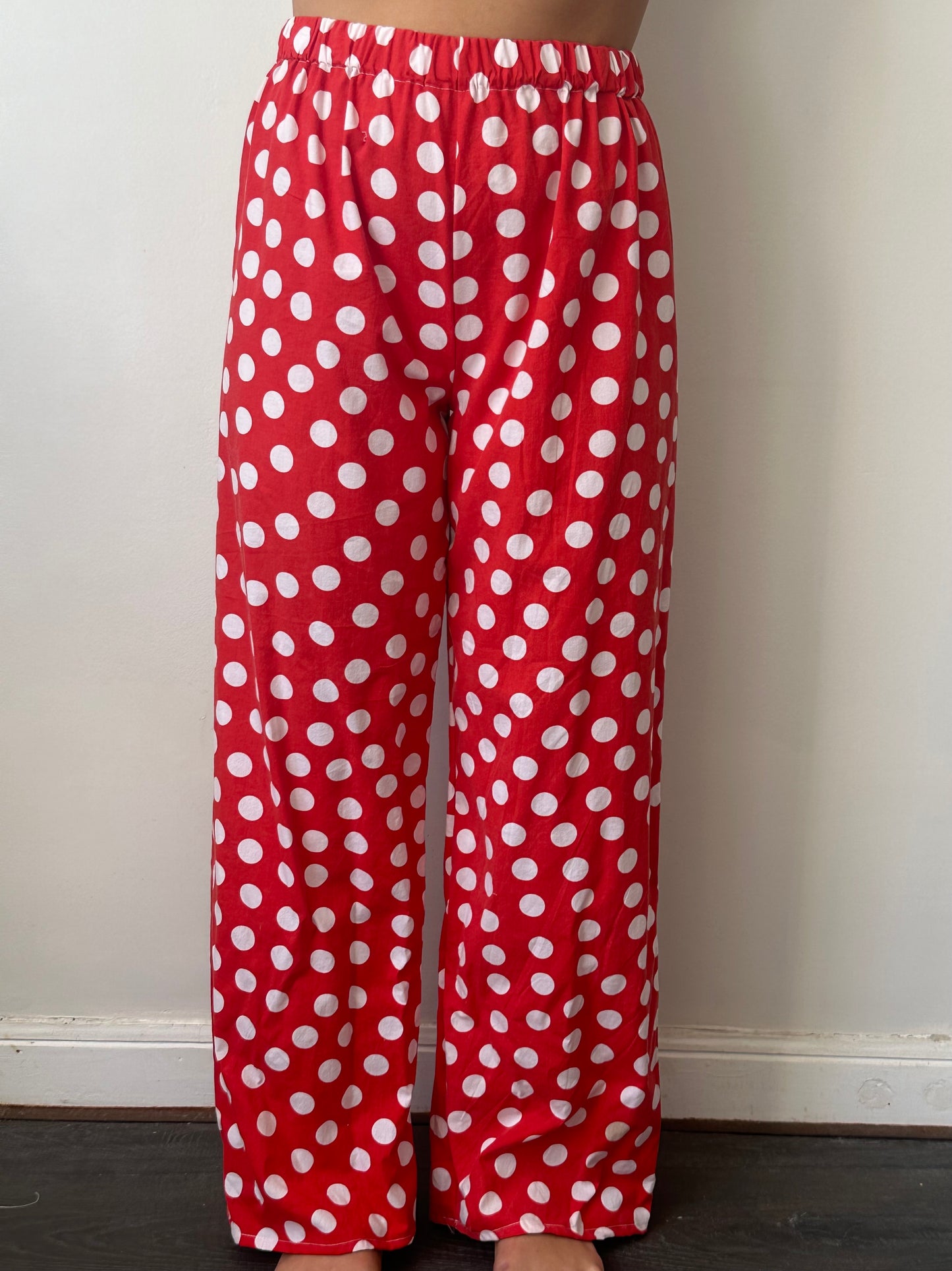 Pantalon Rouge à Pois