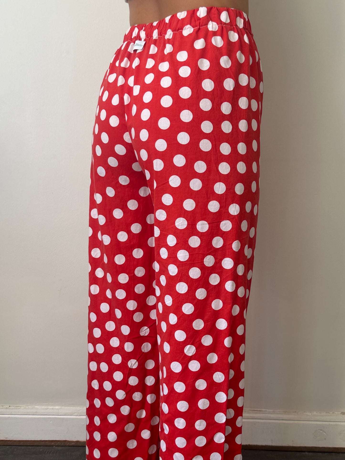 Pantalon Rouge à Pois