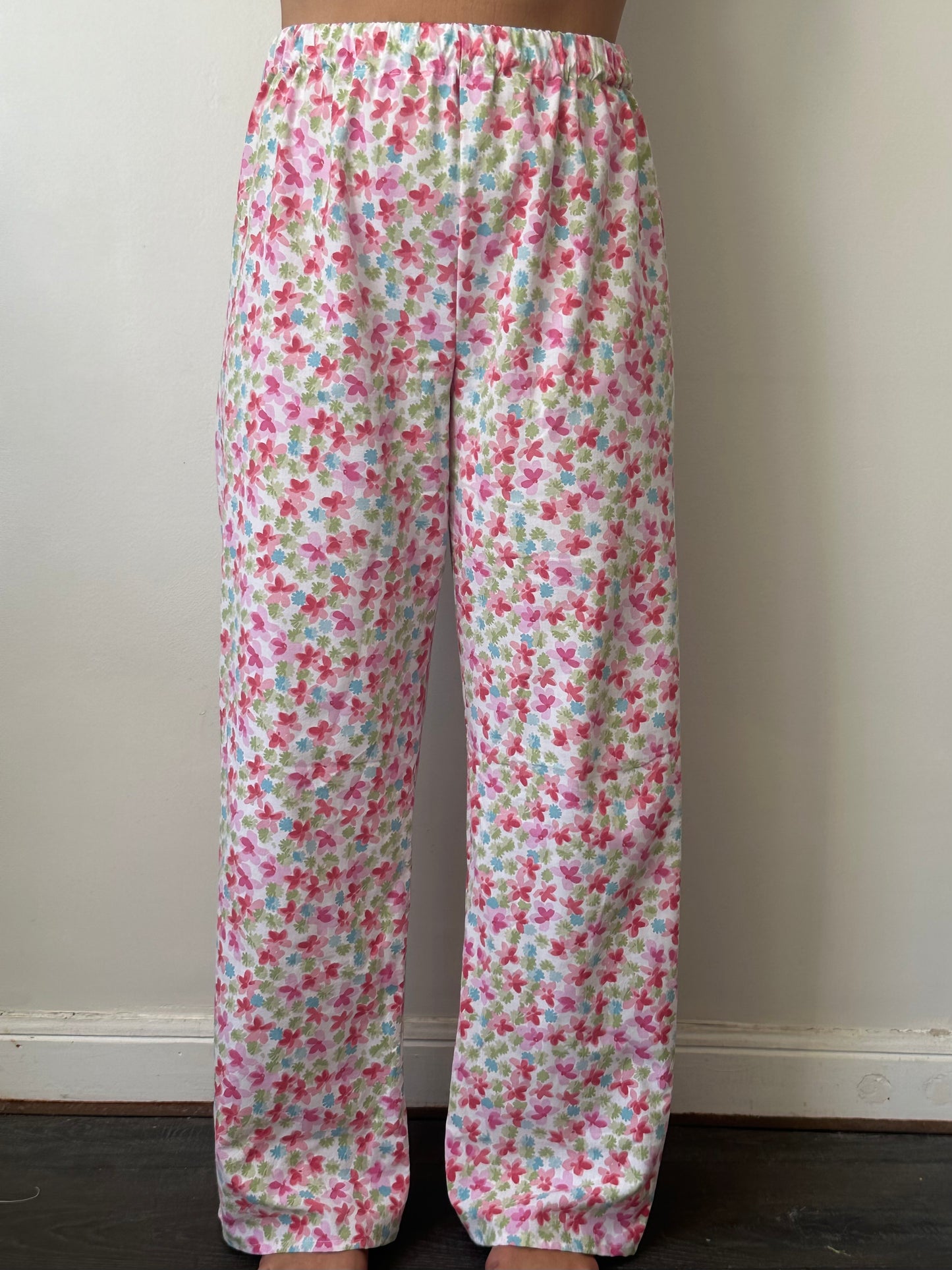 Pantalon Fleurs Rose Vert