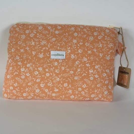 Grande Pochette Orange Fleurs