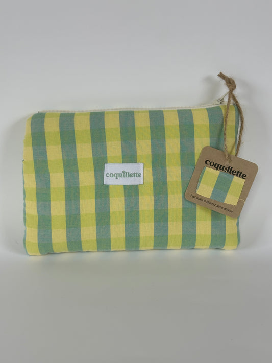 Pochette Vichy Turquoise Jaune