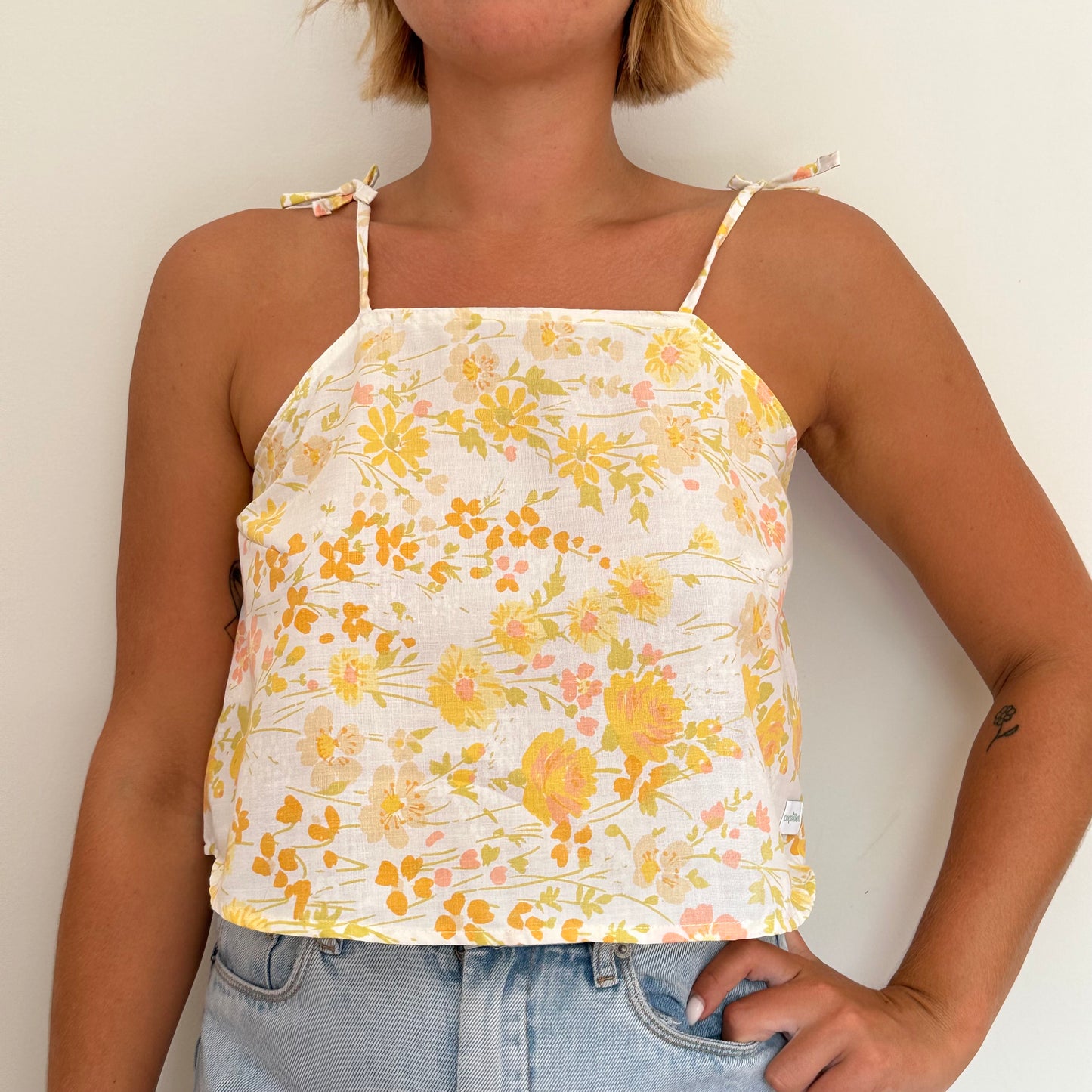 Top Fleurs Jaune Orange