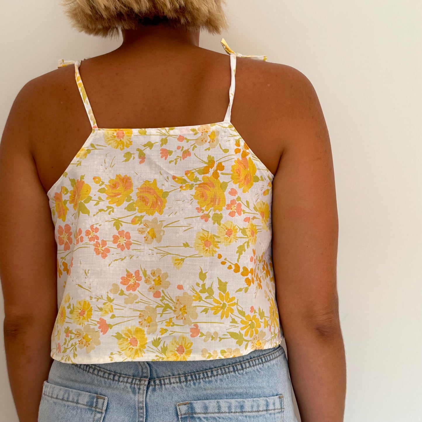 Top Fleurs Jaune Orange