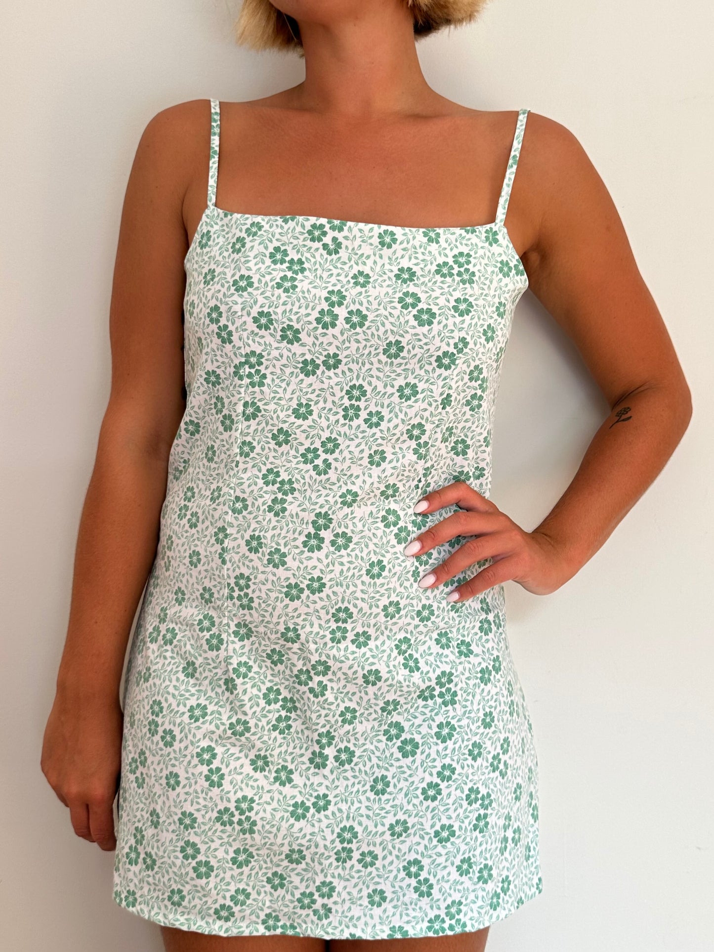 Robe Fleurs Vert