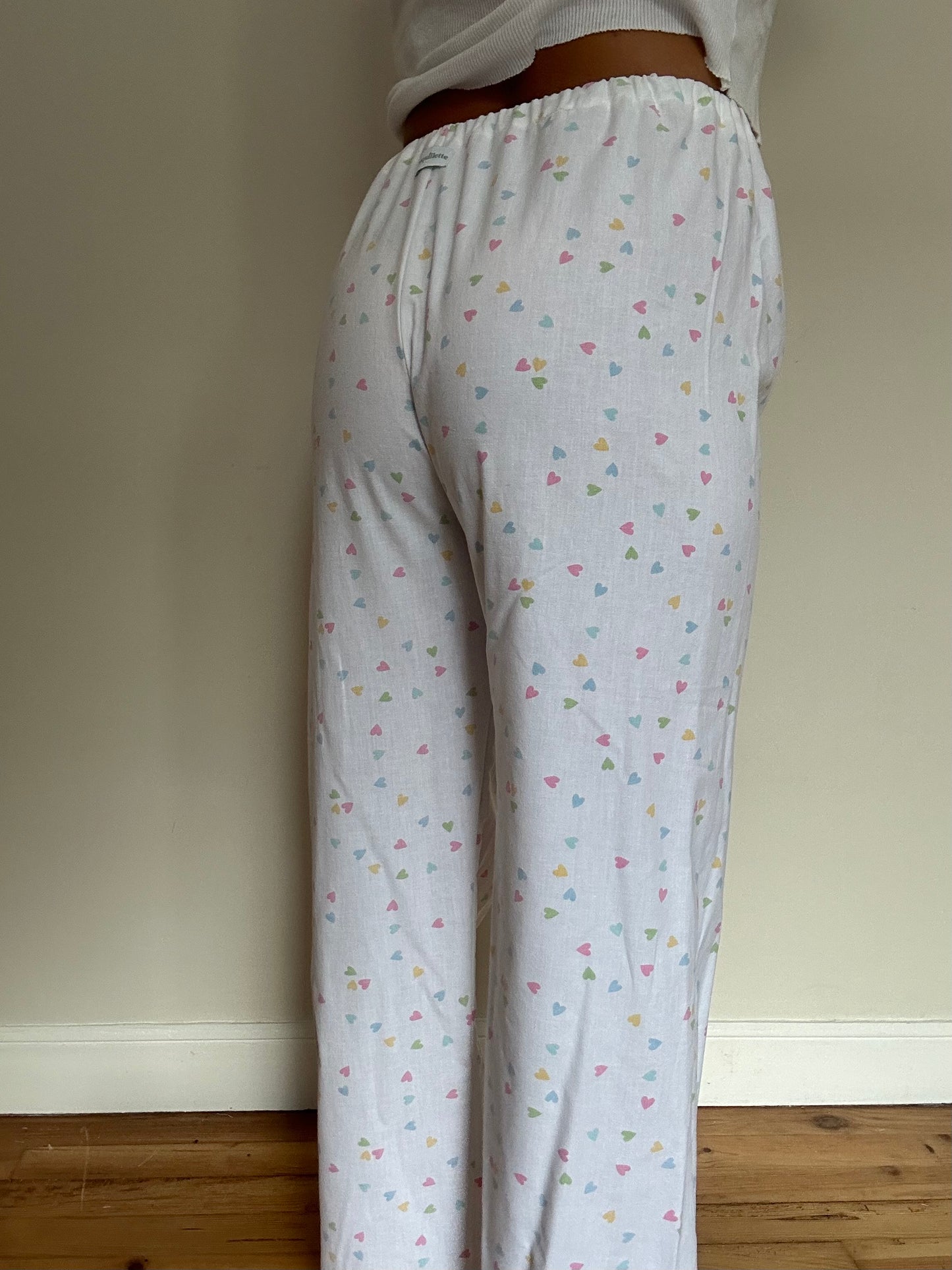 Pantalon Blanc Petits Cœurs