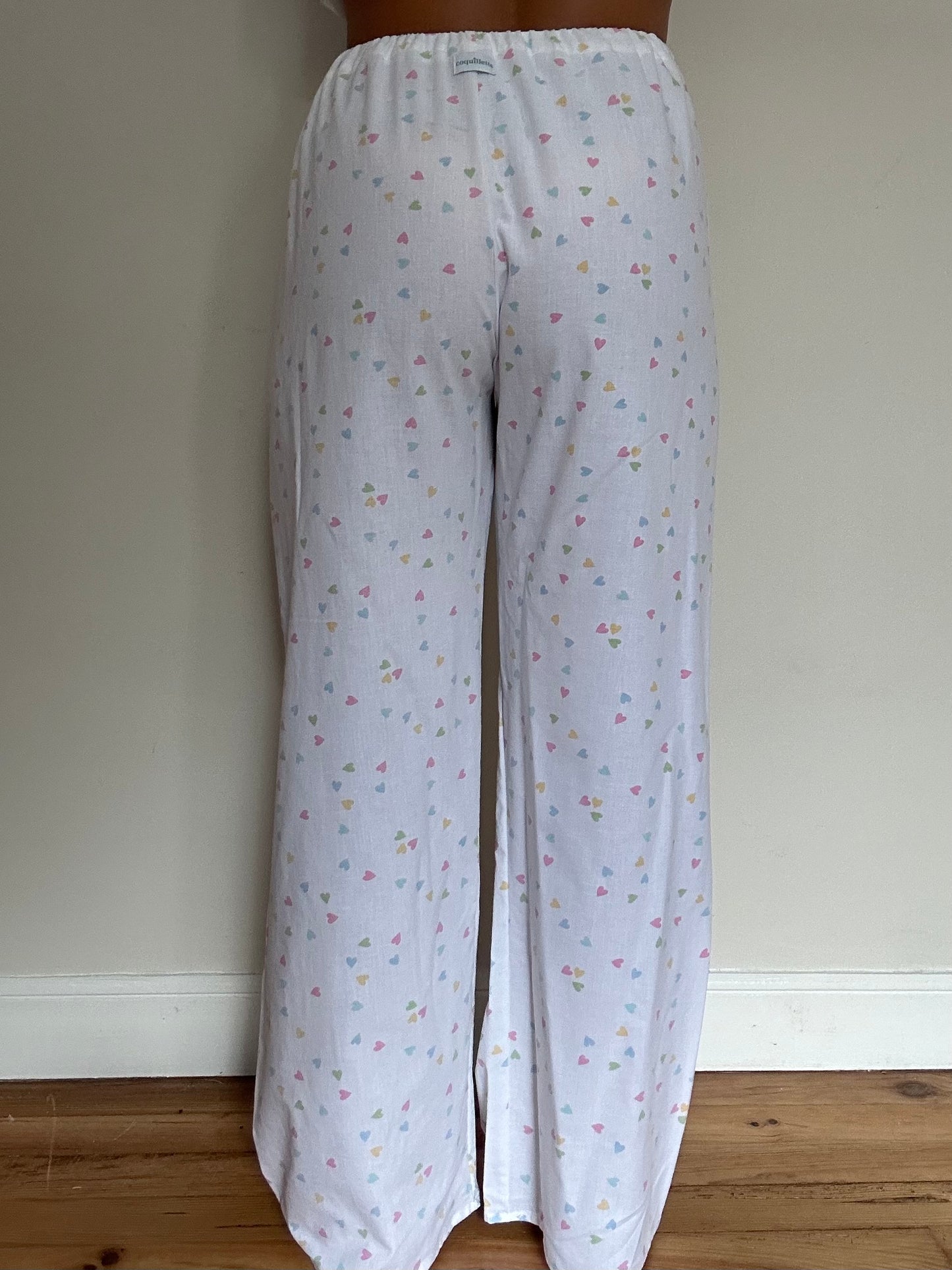 Pantalon Blanc Petits Cœurs