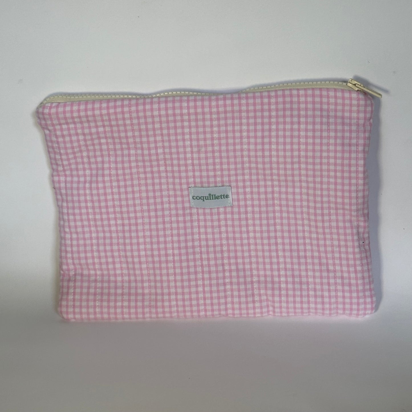 Pochette Matelassée Vichy Rose