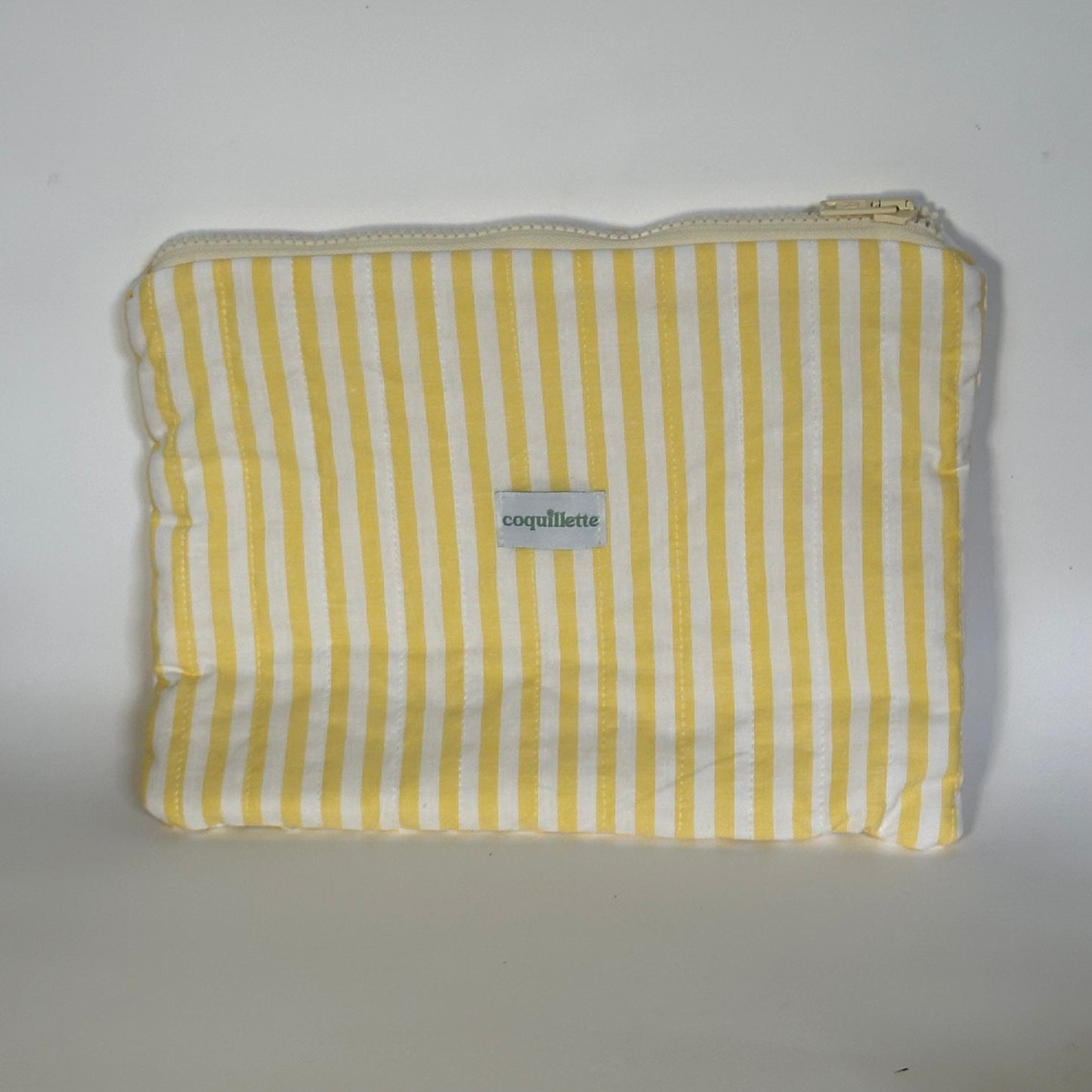 Pochette Matelassée Rayures Jaune