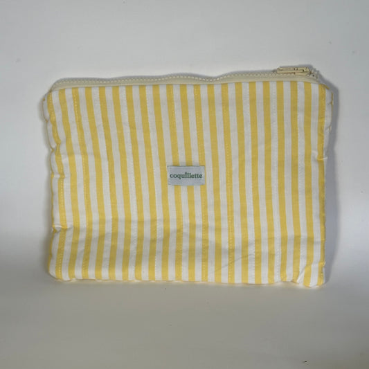 Pochette Matelassée Rayures Jaune