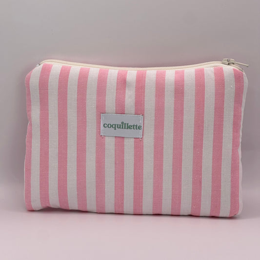 Pochette Rayée Rose