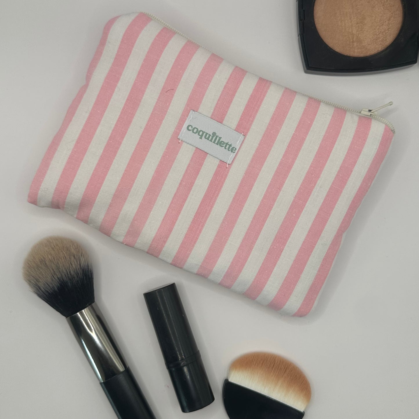 Pochette Rayée Rose