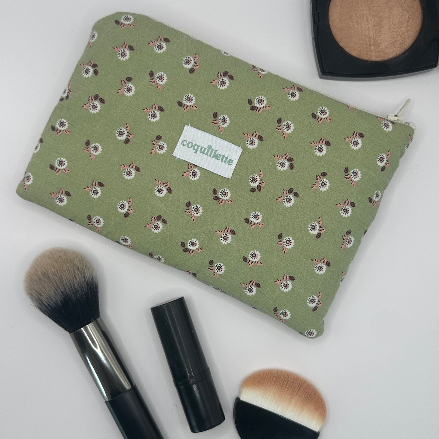 Pochette Vert Fleurs
