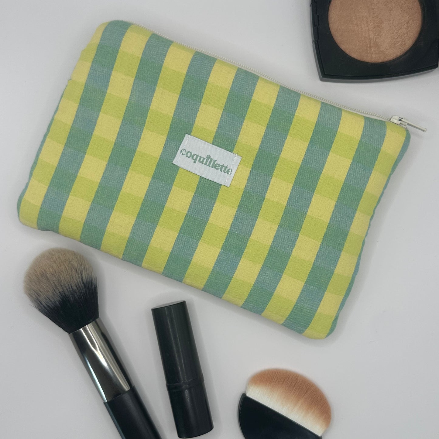 Pochette Vichy Jaune et vert d'eau