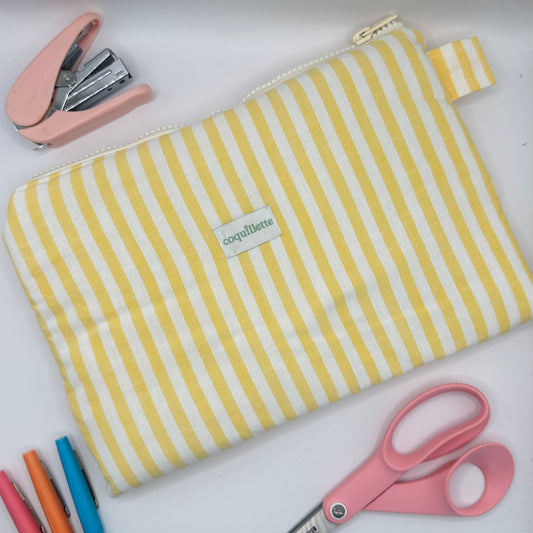 Grande Pochette Rayée Jaune