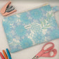 Grande Pochette Fleurs Bleu