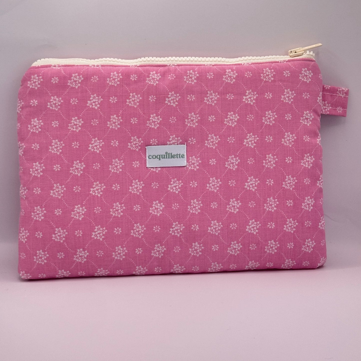 Grande Pochette Rose Fleurs