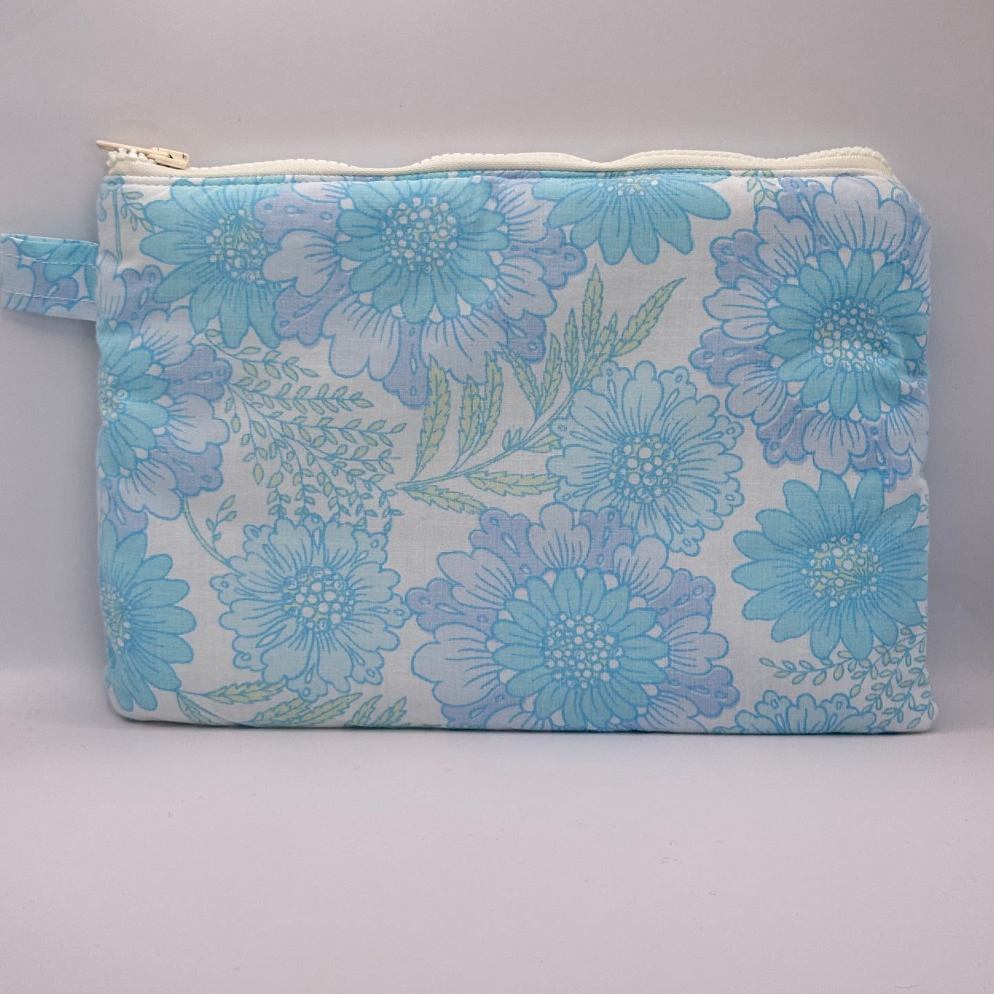 Grande Pochette Fleurs Bleu
