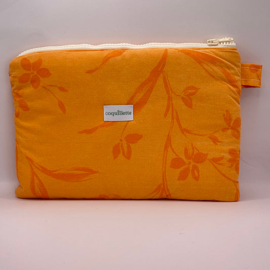 Grande Pochette Orange Fleurs